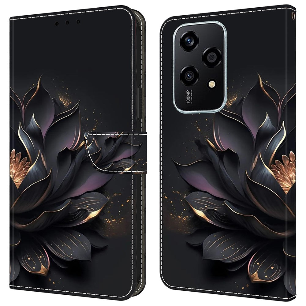 For Honor 200 Lite Wallet Case Magnetic Clasp 3D Pattern Leather Phone Cover