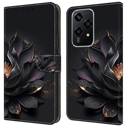 Honor 200 Lite Handyhülle – Brieftaschenetui mit Magnetverschluss und 3D-Muster aus Leder