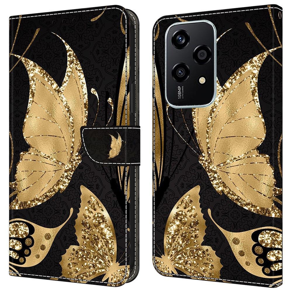 For Honor 200 Lite Wallet Case Magnetic Clasp 3D Pattern Leather Phone Cover