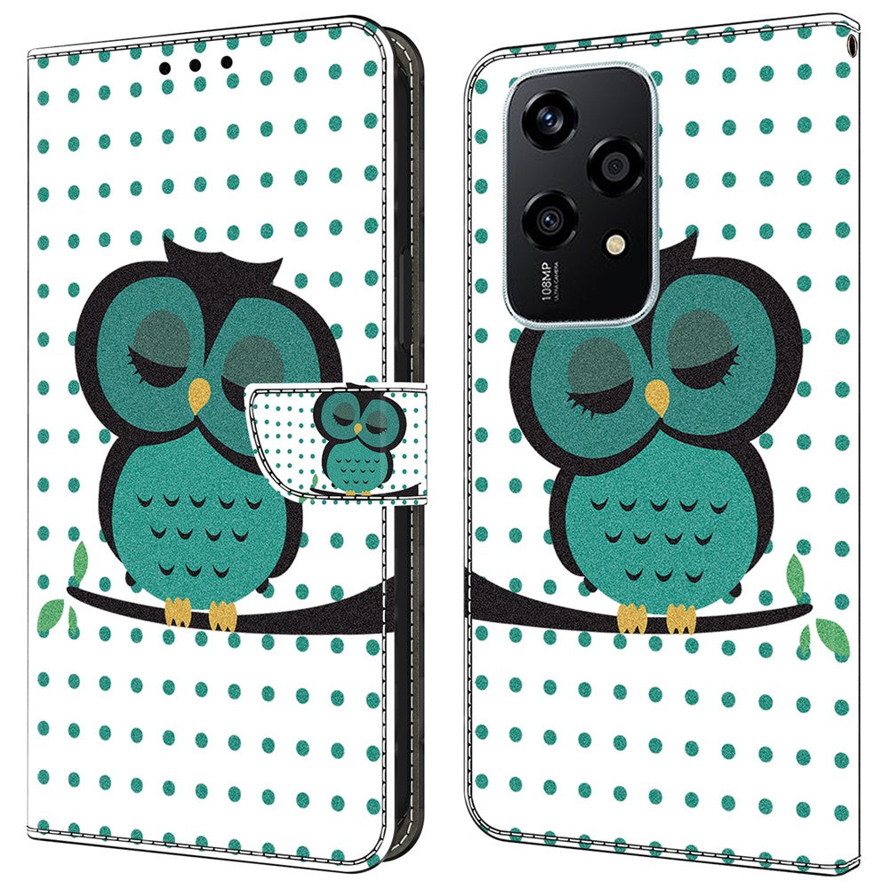 For Honor 200 Lite Wallet Case Magnetic Clasp 3D Pattern Leather Phone Cover