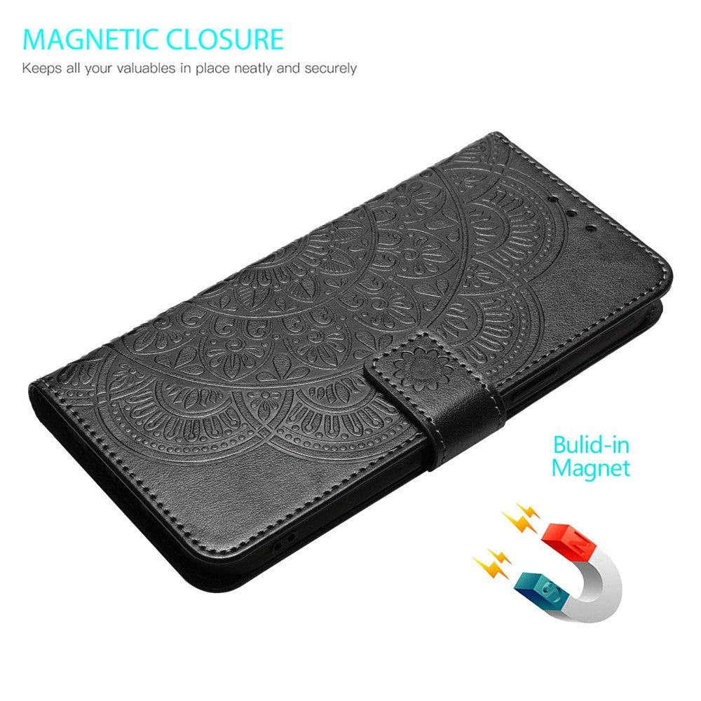 For Honor 200 Lite Leather Case with Card Slots Mandala Pattern Phone Cover Stand