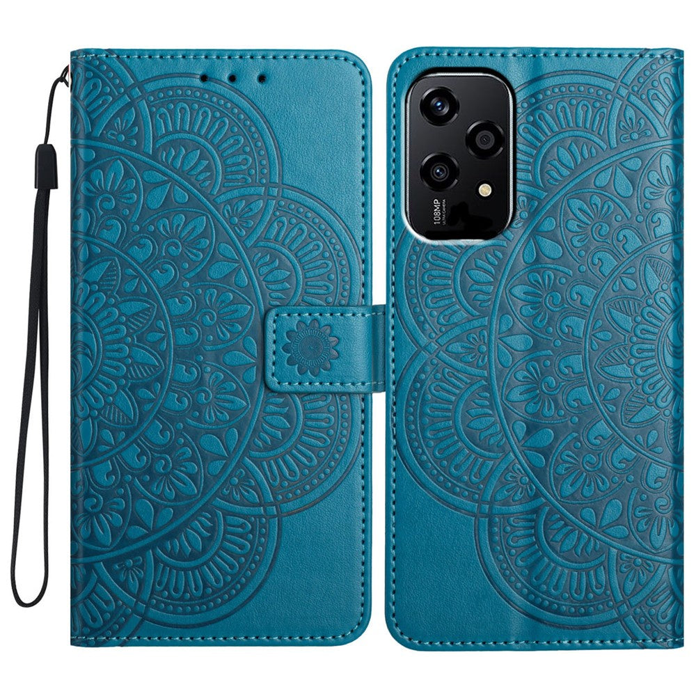 For Honor 200 Lite Leather Case with Card Slots Mandala Pattern Phone Cover Stand
