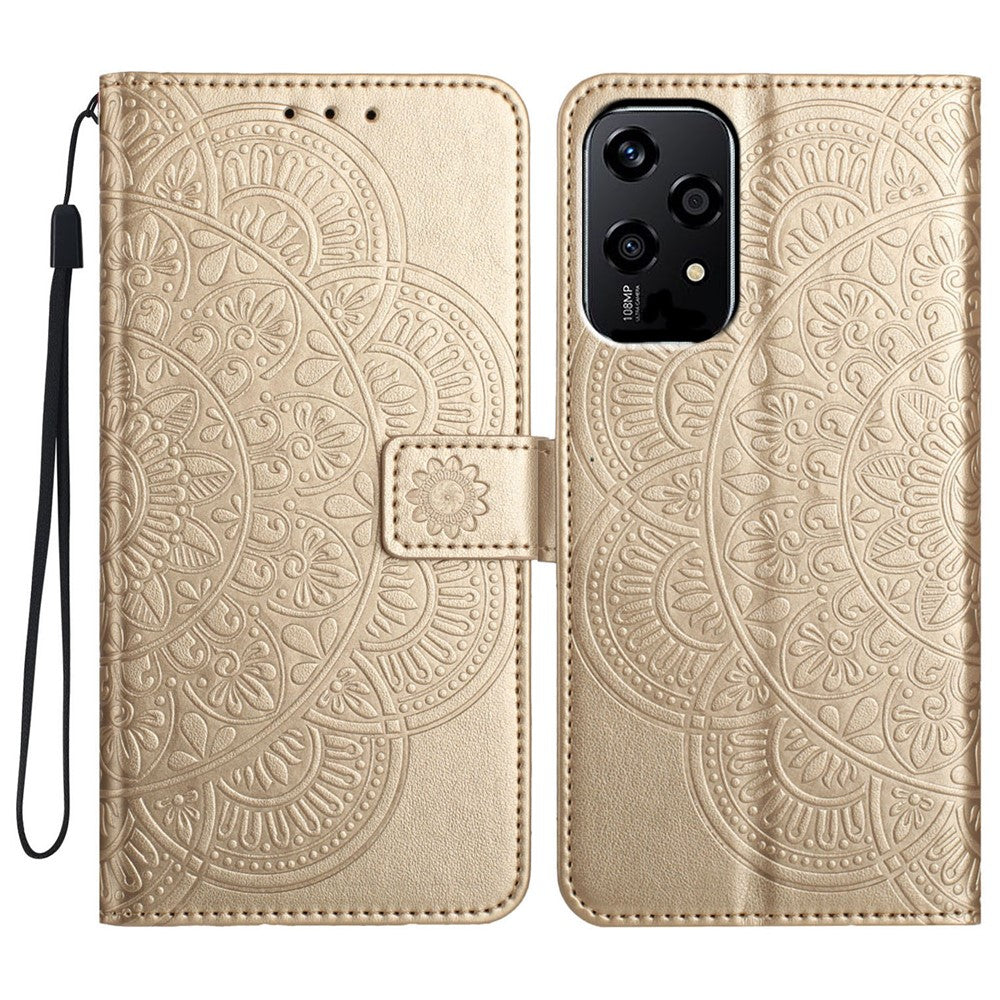 For Honor 200 Lite Leather Case with Card Slots Mandala Pattern Phone Cover Stand