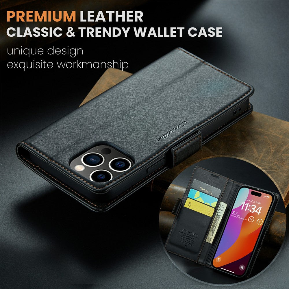 iPhone 16 Pro Max Glänzende Wallet-Hülle – RFID-Schutz & Ständer