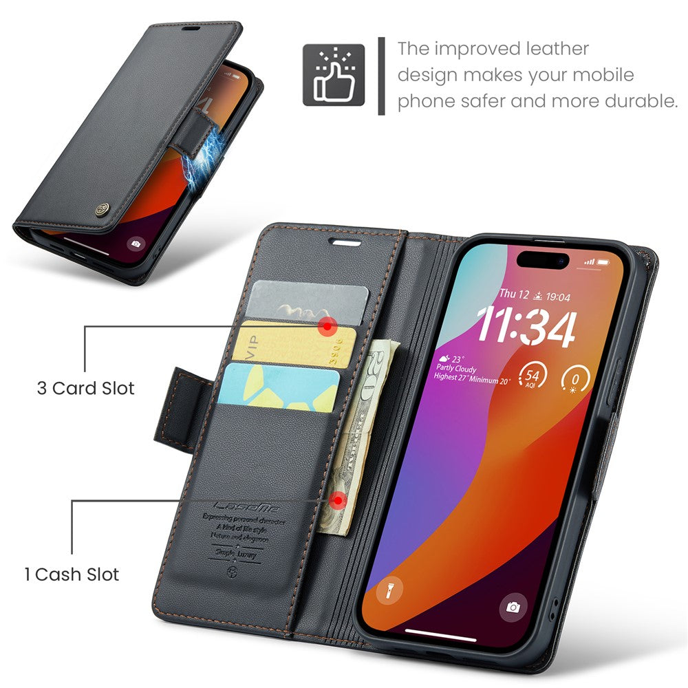 iPhone 16 Pro Max Glänzende Wallet-Hülle – RFID-Schutz & Ständer