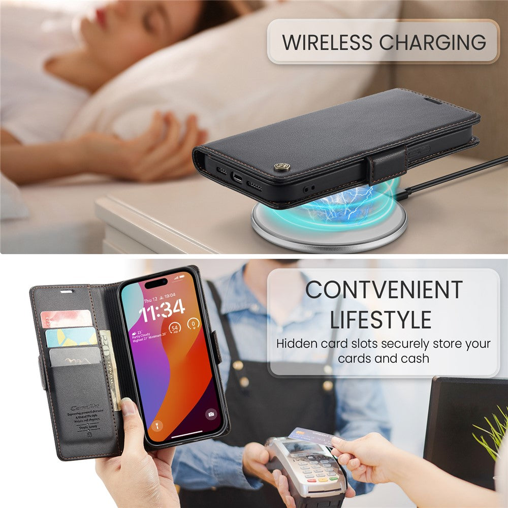 iPhone 16 Pro Glänzende Wallet-Hülle – RFID-Schutz & Ständer