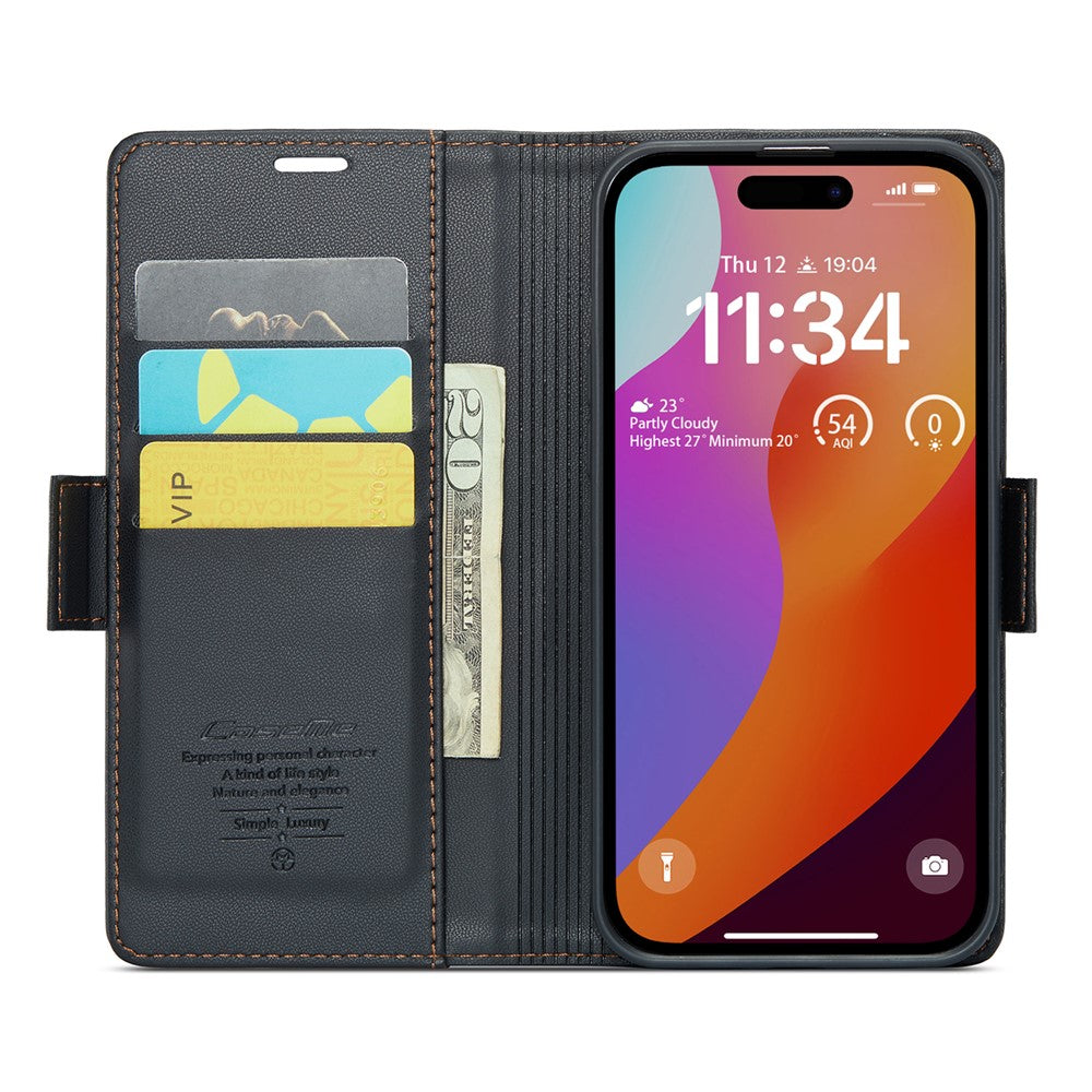 iPhone 16 Pro Glänzende Wallet-Hülle – RFID-Schutz & Ständer