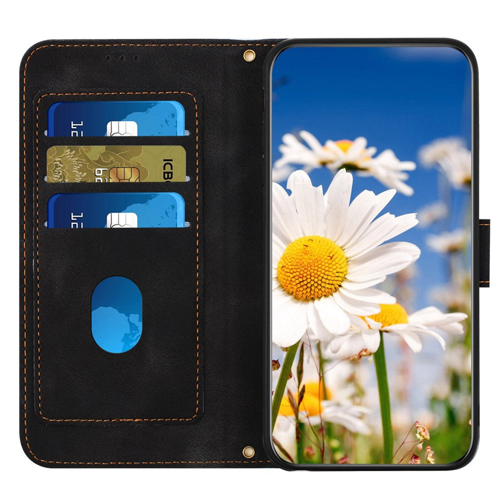 Honor 200 Pro 5G Wallet-Handyhülle – Aus PU-Leder, mit Blumenmuster & Kartenfächern