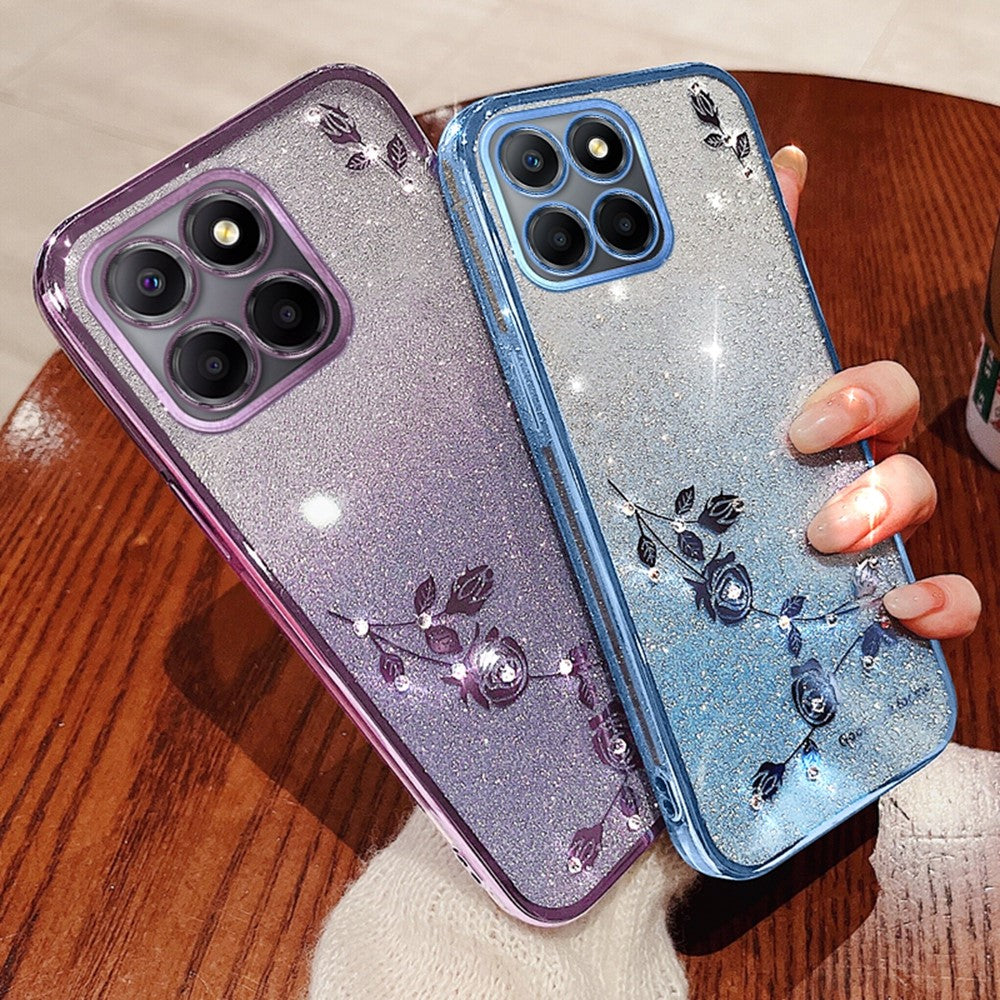 KADEM For Honor X6b 4G Case Flower TPU Flexible Gradient Phone Cover