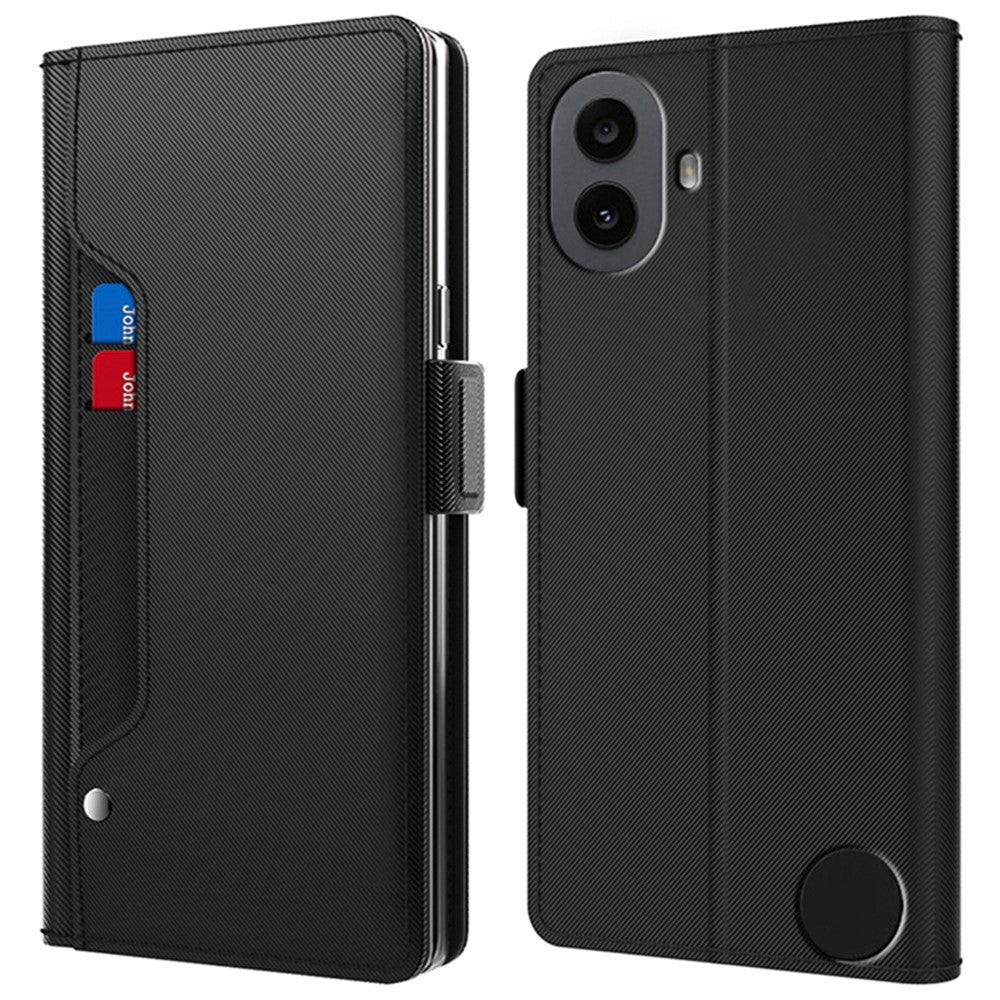 Nothing CMF Phone 1 Wallet-Handyhülle – Aus PU-Leder mit Ständer, Kartenhalter & Spiegel