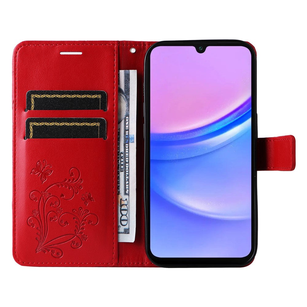 Galaxy A17 5G/4G / A26 5G / A16 5G/4G Wallet-Hülle – Schmetterling Aufgedruckt & Mit Ständer und Riemen