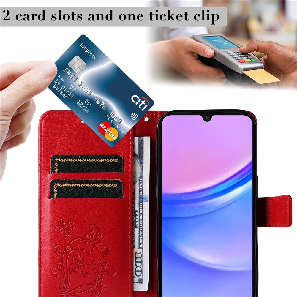 Galaxy A17 5G/4G / A26 5G / A16 5G/4G Wallet-Hülle – Schmetterling Aufgedruckt & Mit Ständer und Riemen