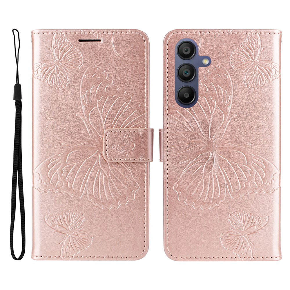 Galaxy A17 5G/4G / A26 5G / A16 5G/4G Wallet-Hülle – Schmetterling Aufgedruckt & Mit Ständer und Riemen