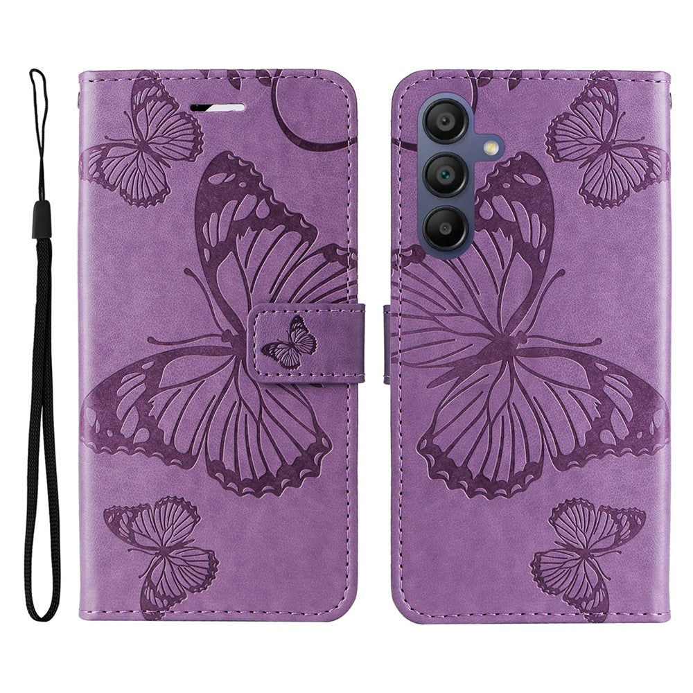 Galaxy A17 5G/4G / A26 5G / A16 5G/4G Wallet-Hülle – Schmetterling Aufgedruckt & Mit Ständer und Riemen