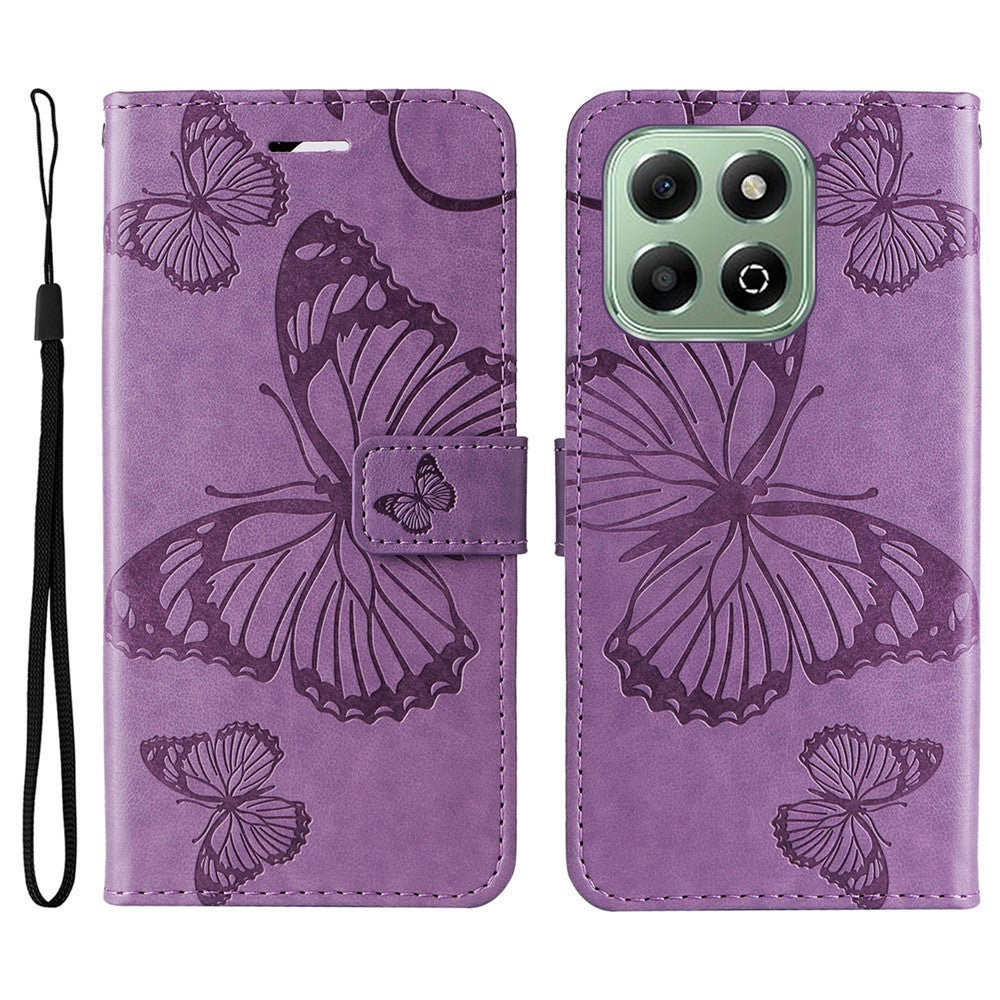For Honor X6c 4G / X6a 4G / X6b 4G / X5b / X5b Plus Wallet Case Floral Butterfly Imprinted Leather Phone Cover Stand