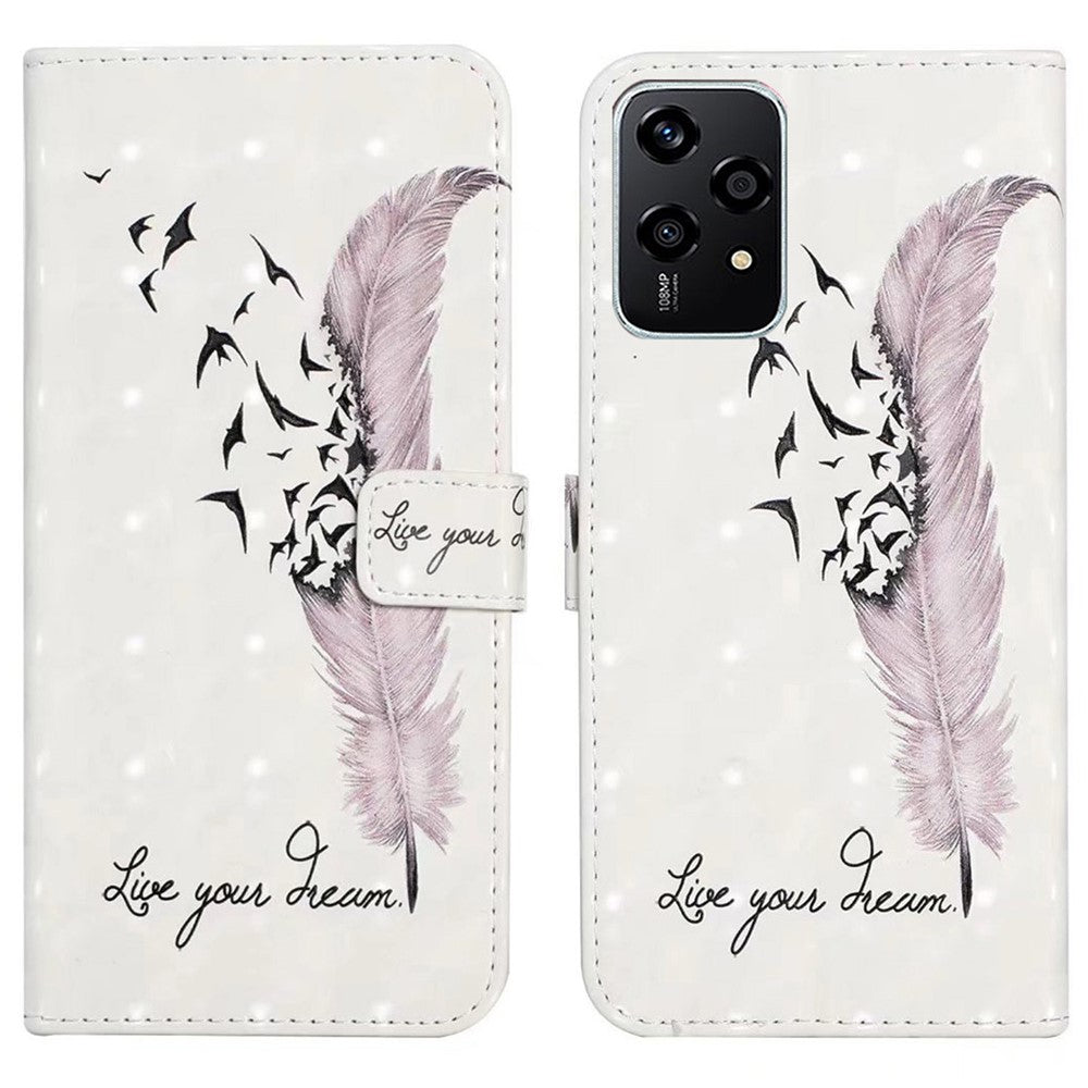 For Honor 200 Lite Case 3D Creative Pattern PU Leather Stand Phone Cover