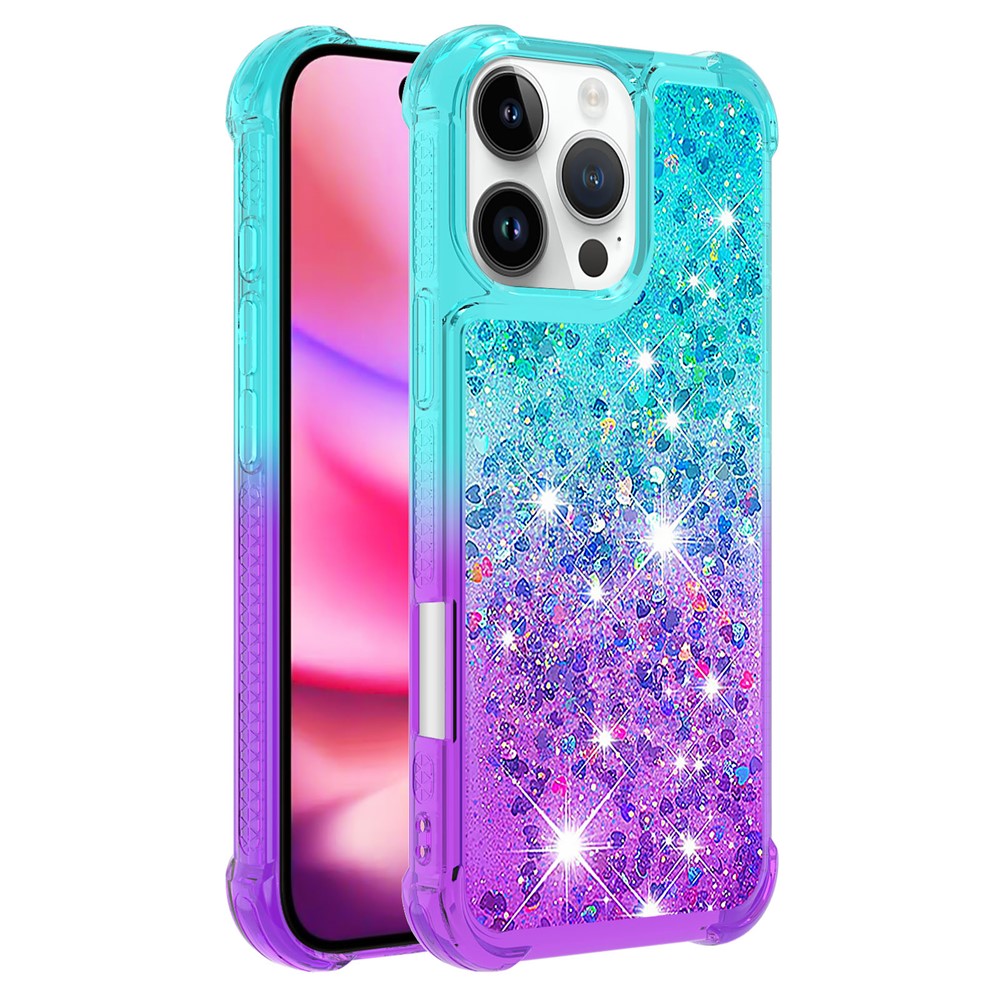 iPhone 16 Pro Max Glitter-Hülle – Farbverlauf mit funkelndem Puder