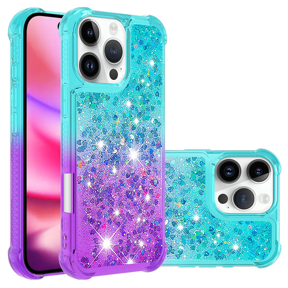 iPhone 16 Pro Max Glitter-Hülle – Farbverlauf mit funkelndem Puder