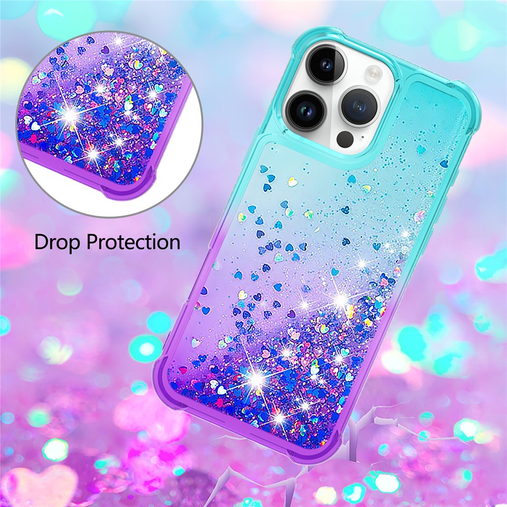 iPhone 16 Pro Max Glitter-Hülle – Farbverlauf mit funkelndem Puder