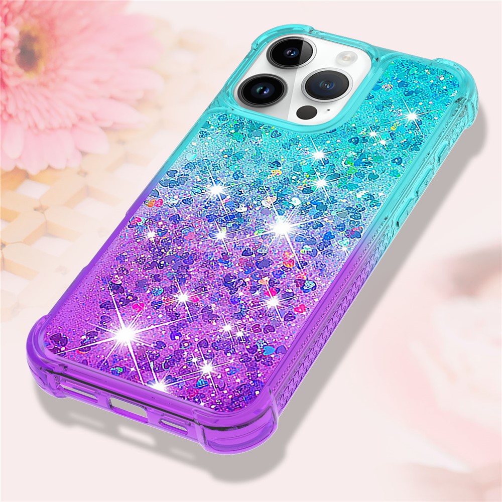 iPhone 16 Pro Max Glitter-Hülle – Farbverlauf mit funkelndem Puder