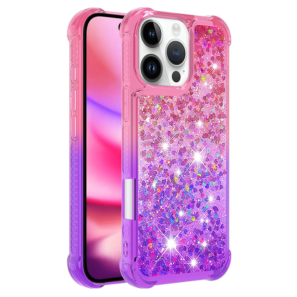 iPhone 16 Pro Max Glitter-Hülle – Farbverlauf mit funkelndem Puder
