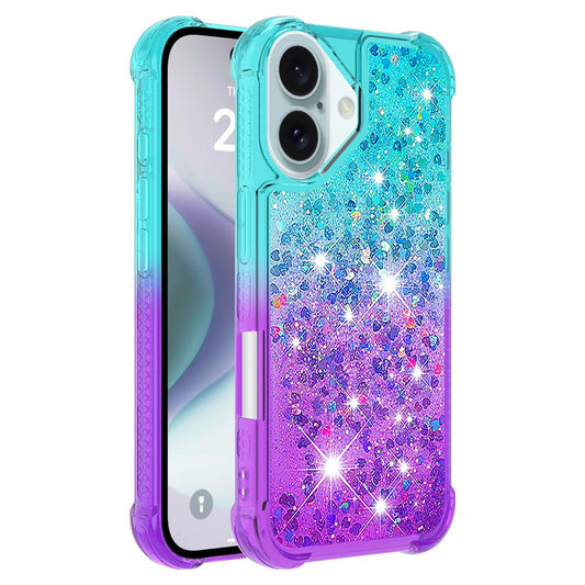 iPhone 16 Glitter-Hülle – Farbverlauf mit funkelndem Puder