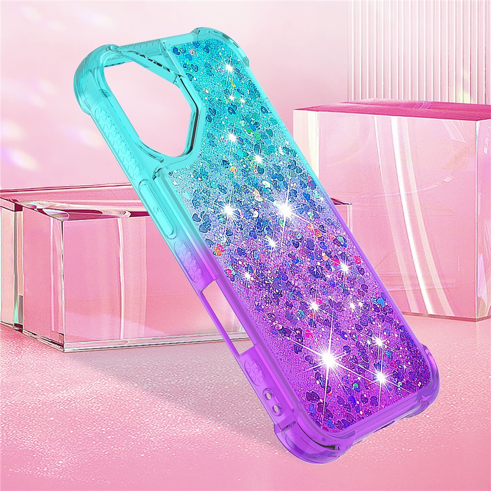 iPhone 16 Glitter-Hülle – Farbverlauf mit funkelndem Puder