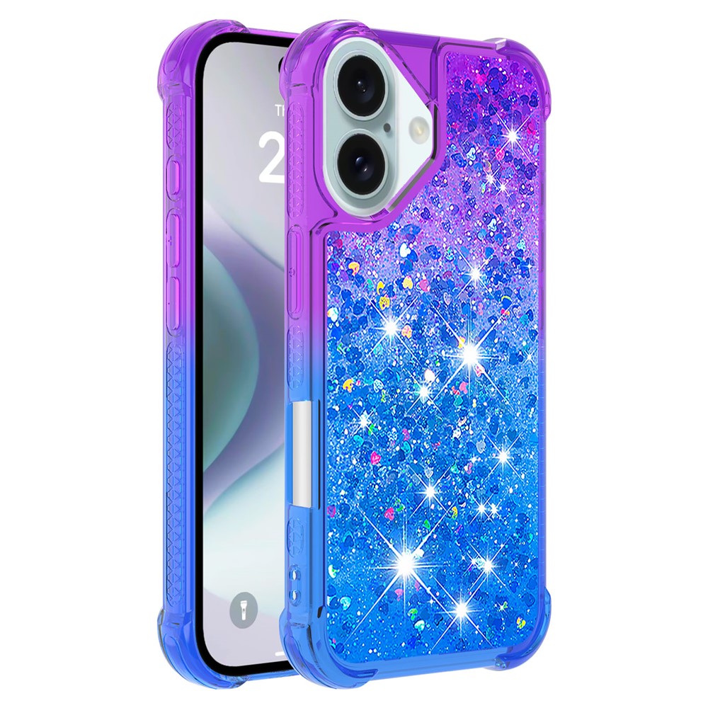 iPhone 16 Glitter-Hülle – Farbverlauf mit funkelndem Puder