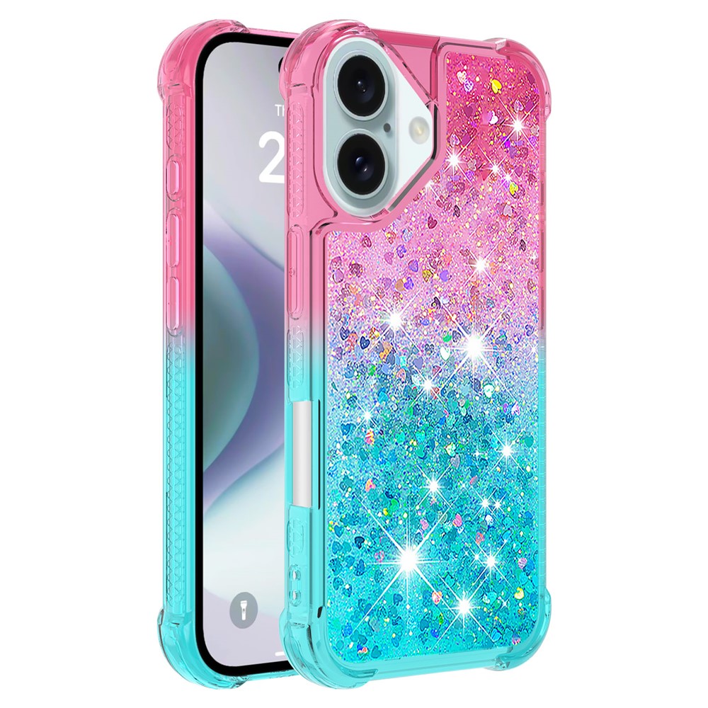 iPhone 16 Glitter-Hülle – Farbverlauf mit funkelndem Puder