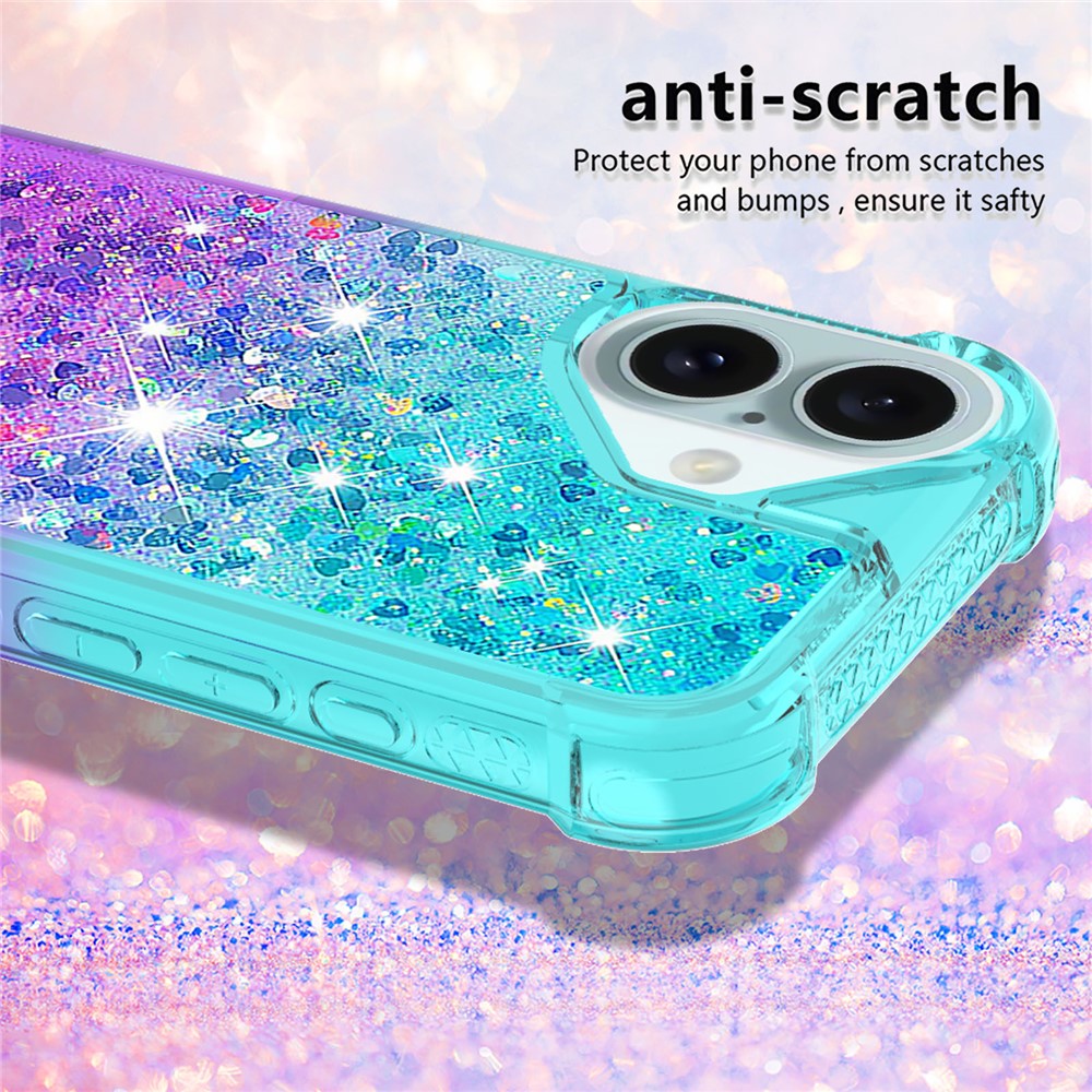 iPhone 16 Plus Glitter-Hülle – Farbverlauf mit funkelndem Puder