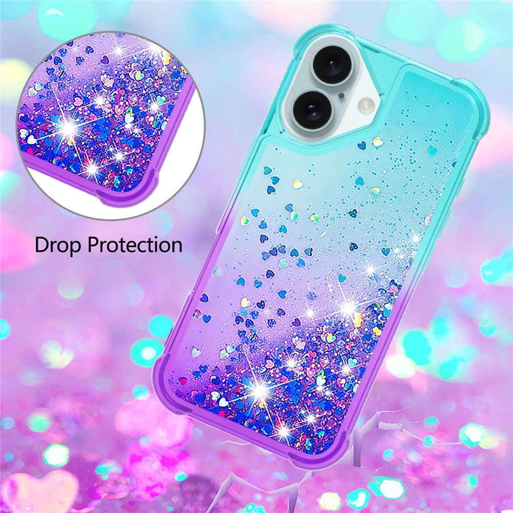 iPhone 16 Plus Glitter-Hülle – Farbverlauf mit funkelndem Puder