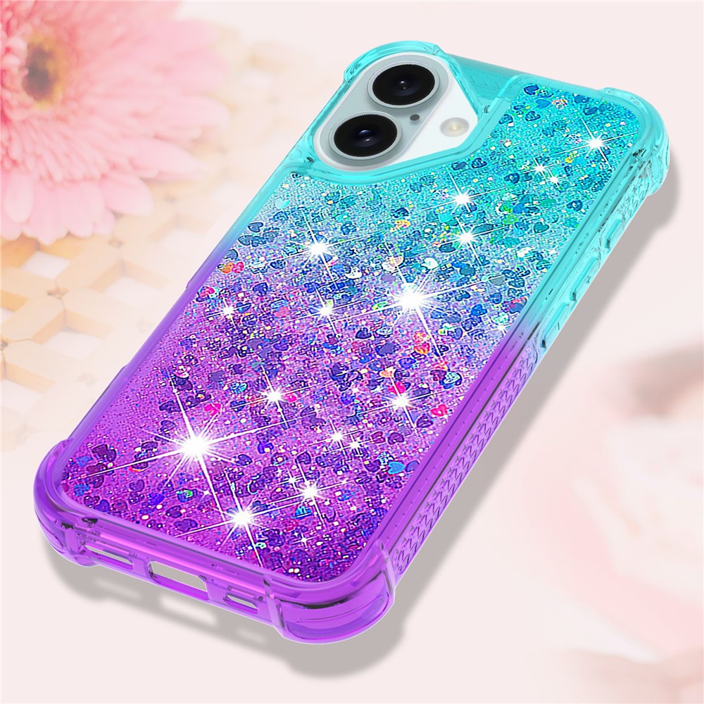 iPhone 16 Plus Glitter-Hülle – Farbverlauf mit funkelndem Puder