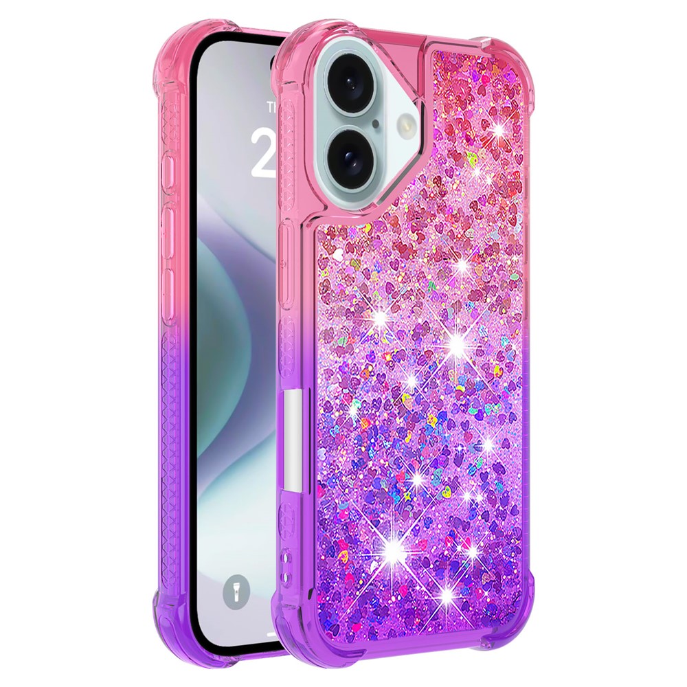 iPhone 16 Plus Glitter-Hülle – Farbverlauf mit funkelndem Puder