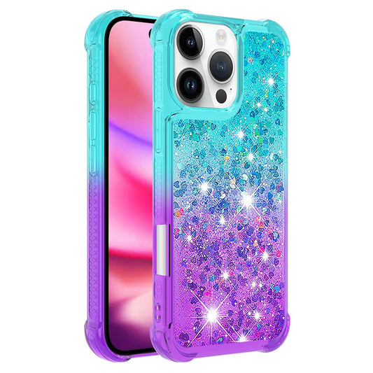 iPhone 16 Pro Glitter-Hülle – Farbverlauf mit funkelndem Puder