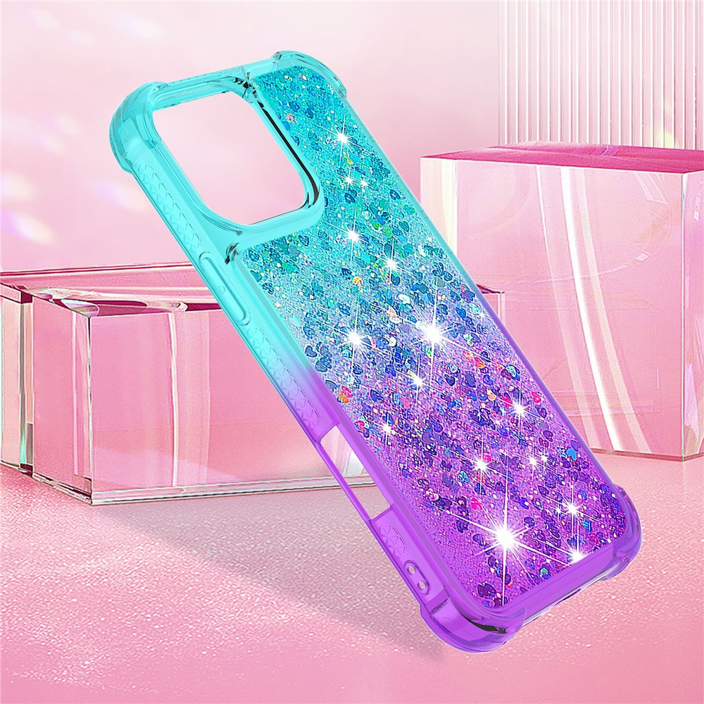iPhone 16 Pro Glitter-Hülle – Farbverlauf mit funkelndem Puder