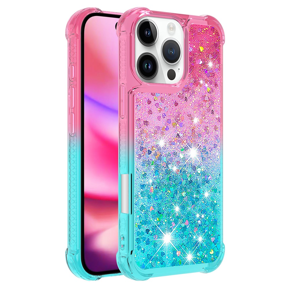 iPhone 16 Pro Glitter-Hülle – Farbverlauf mit funkelndem Puder