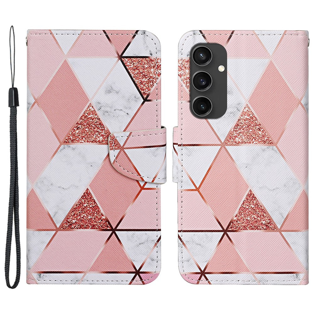 Galaxy S24 FE Wallet-Hülle – Musterdruck, mit Ständer & Riemen