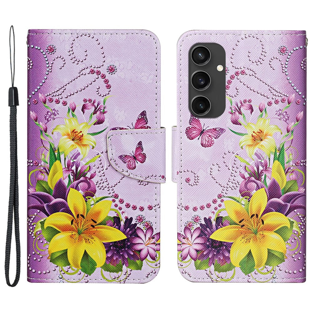 Galaxy S24 FE Wallet-Hülle – Musterdruck, mit Ständer & Riemen