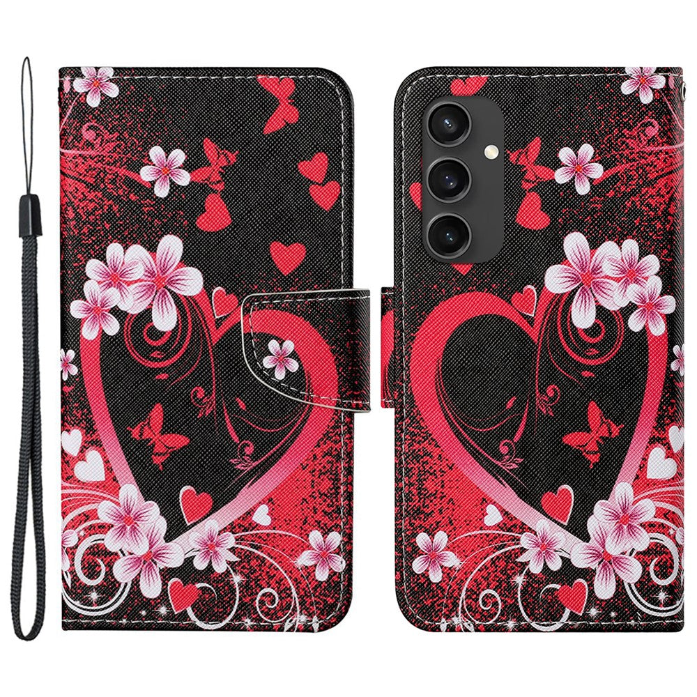 Galaxy S24 FE Wallet-Hülle – Musterdruck, mit Ständer & Riemen