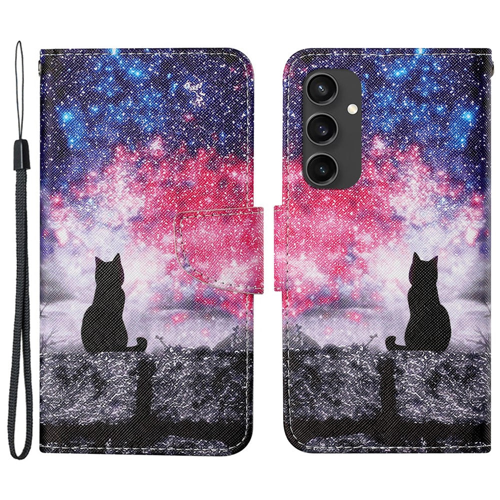 Galaxy S24 FE Wallet-Hülle – Musterdruck, mit Ständer & Riemen