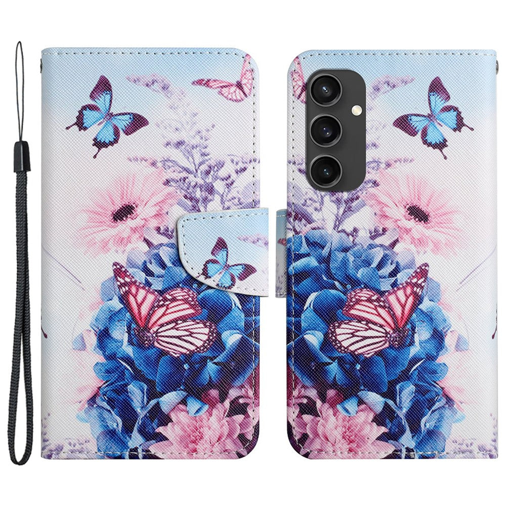 Galaxy S24 FE Wallet-Hülle – Musterdruck, mit Ständer & Riemen