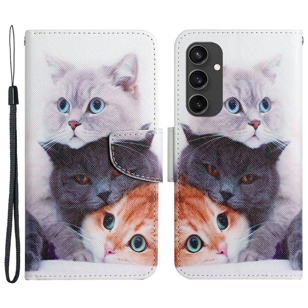 Galaxy S24 FE Wallet-Hülle – Musterdruck, mit Ständer & Riemen