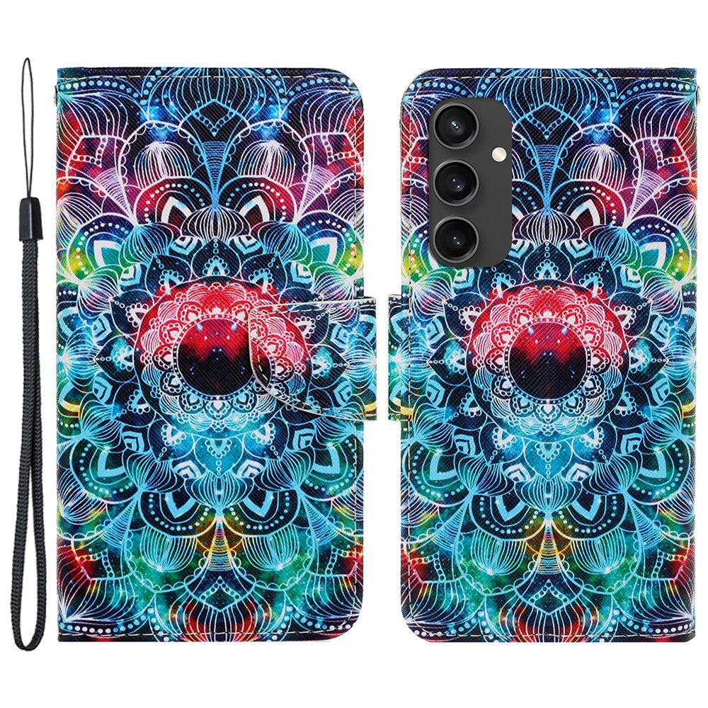 Galaxy S24 FE Wallet-Hülle – Musterdruck, mit Ständer & Riemen