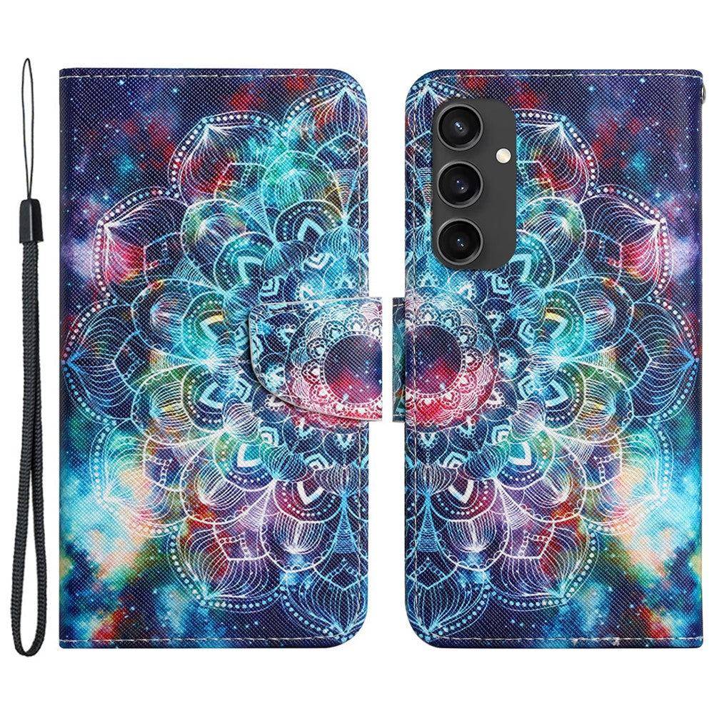 Galaxy S24 FE Wallet-Hülle – Musterdruck, mit Ständer & Riemen