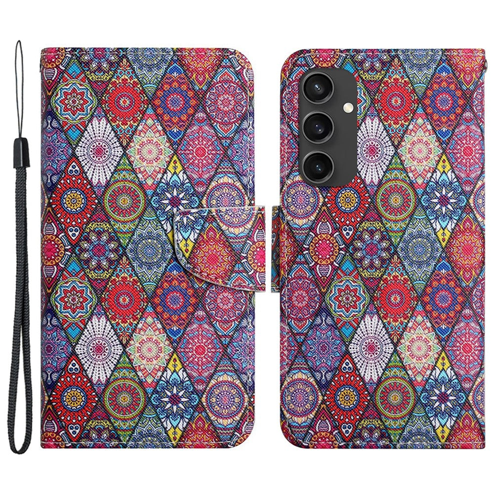 Galaxy S24 FE Wallet-Hülle – Musterdruck, mit Ständer & Riemen