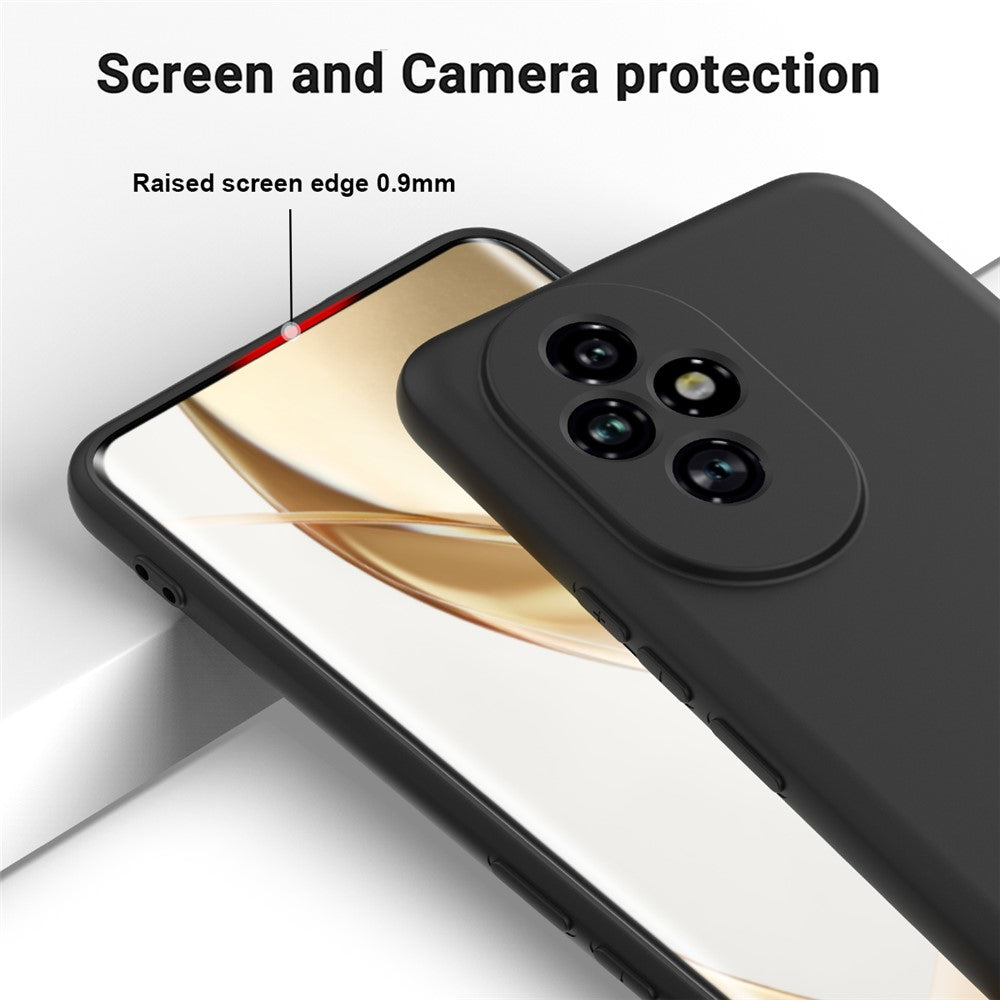 For Honor 200 Pro 5G Case Liquid Silicone Anti-scratch Phone Cover with Hand Strap