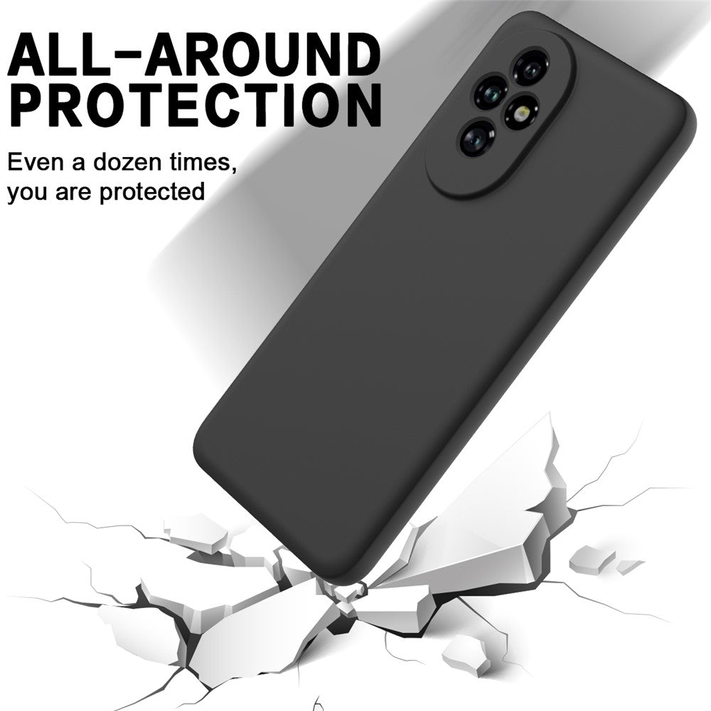 For Honor 200 Pro 5G Case Liquid Silicone Anti-scratch Phone Cover with Hand Strap