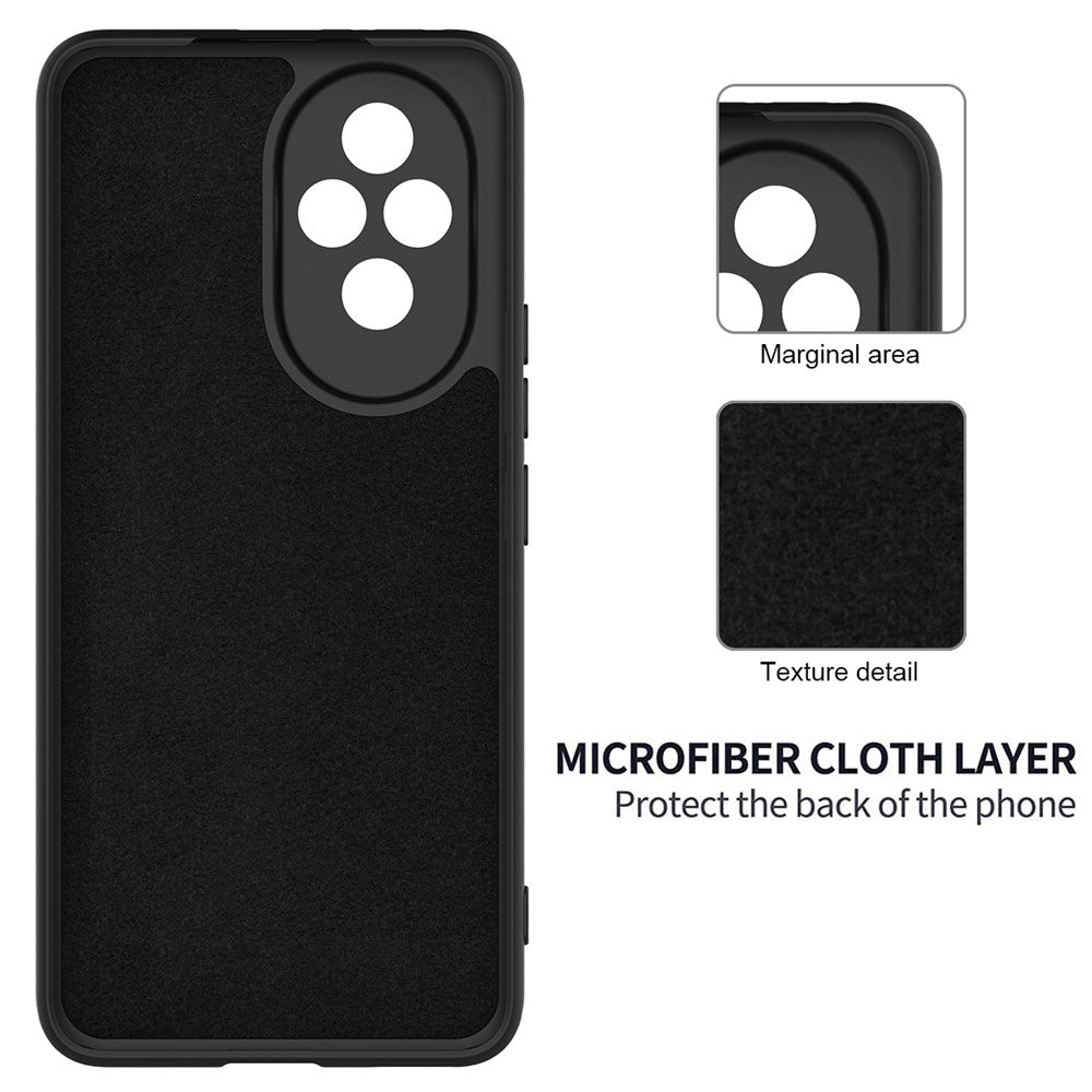 For Honor 200 Pro 5G Case Liquid Silicone Anti-scratch Phone Cover with Hand Strap