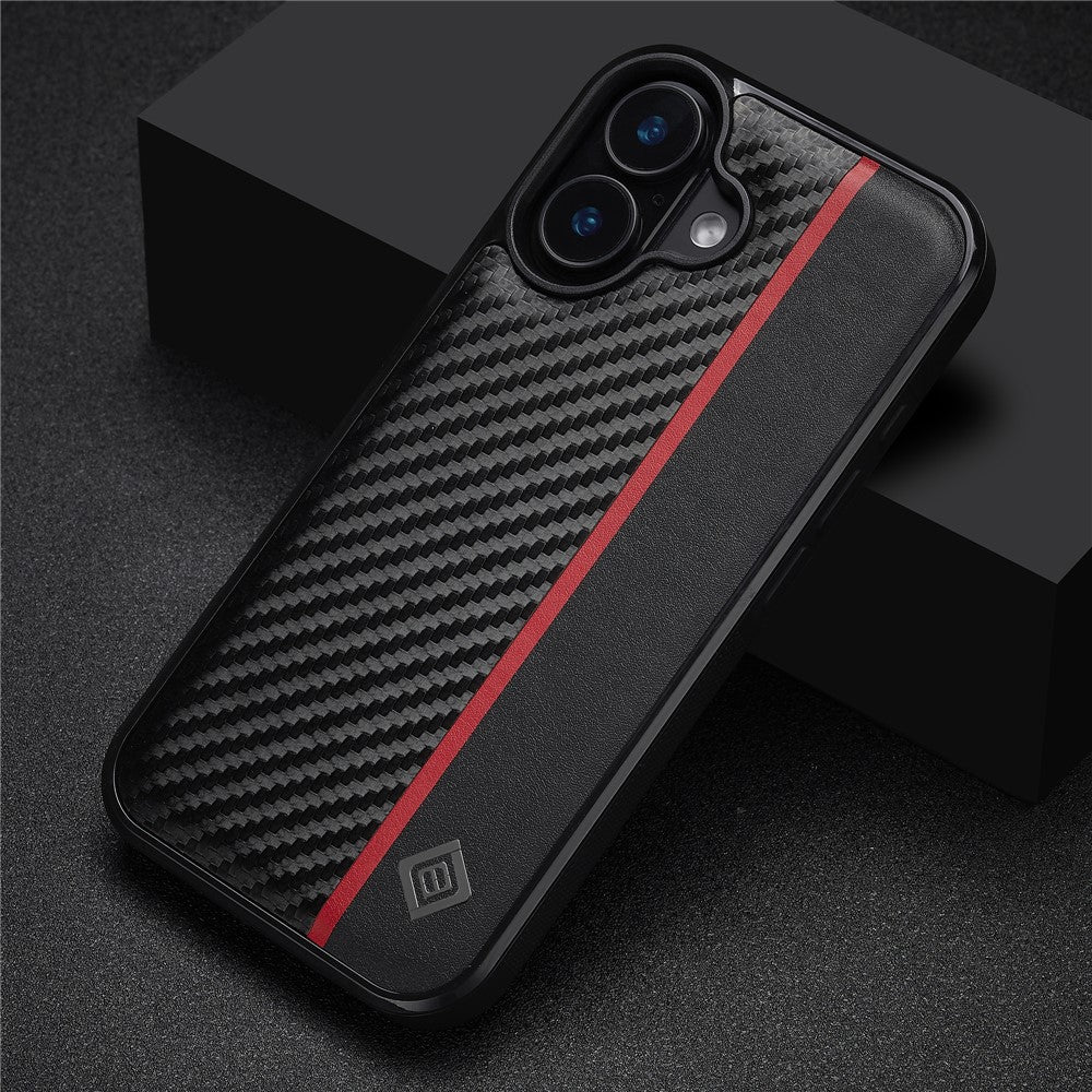 iPhone 16 Plus Stoßfeste Hülle - Carbonfaser-Optik