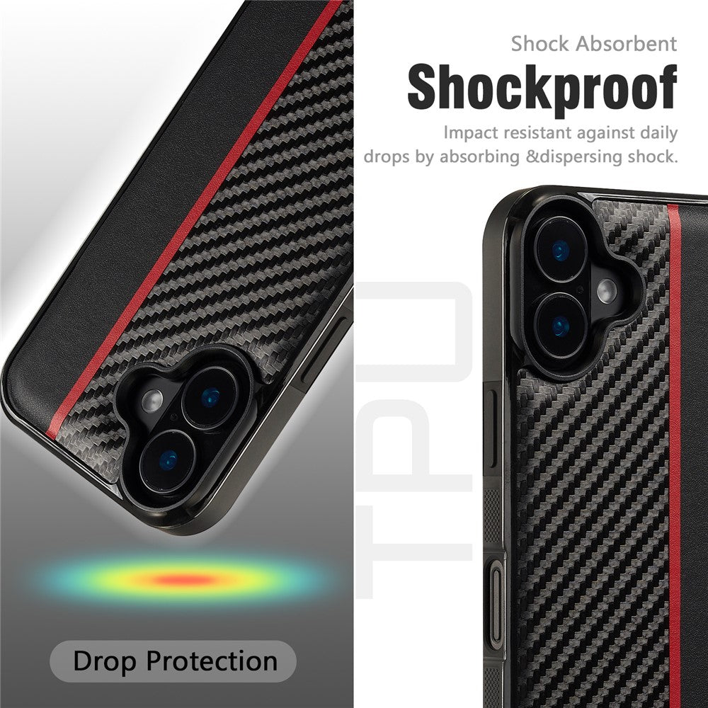 iPhone 16 Pro Max Stoßfeste Hülle - Carbonfaser-Optik